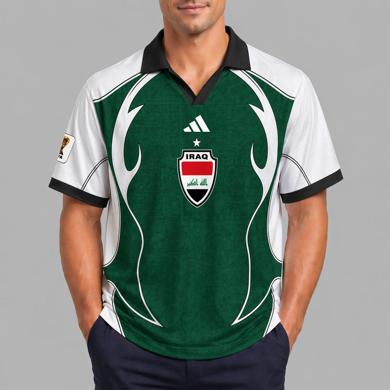 Iraq World Cup 2026 Collar Soccer Jersey PVT01