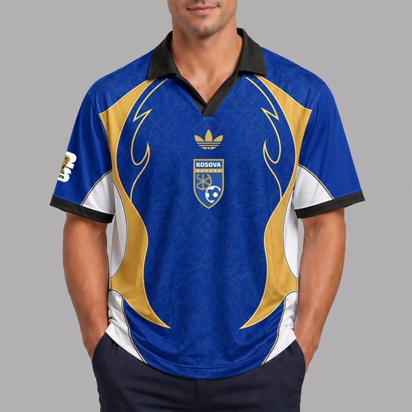 Kosovo World Cup 2026 Collar Soccer Jersey PVT01