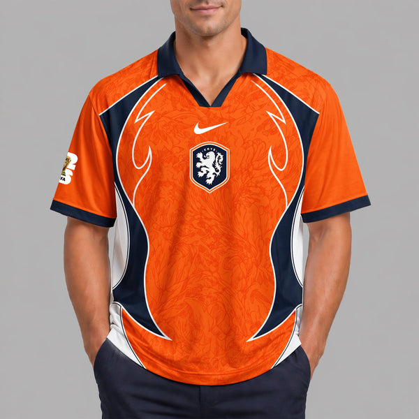 Netherlands World Cup 2026 Collar Soccer Jersey PVT01