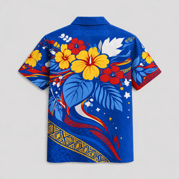 DR Congo World Cup 2026 Floral Hawaiian Shirt PVT02