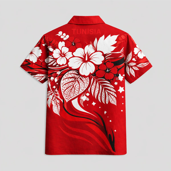 Tunisia World Cup 2026 Floral Hawaiian Shirt PVT02
