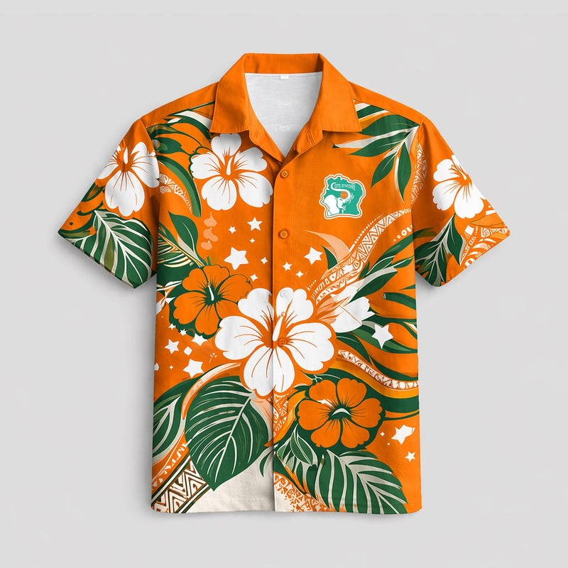 Ivory Coast World Cup 2026 Floral Hawaiian Shirt PVT02