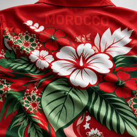 Morocco World Cup 2026 Floral Hawaiian Shirt PVT02