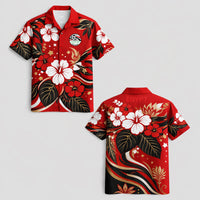 Egypt World Cup 2026 Floral Hawaiian Shirt PVT02