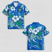 Uzbekistan World Cup 2026 Floral Hawaiian Shirt PVT02