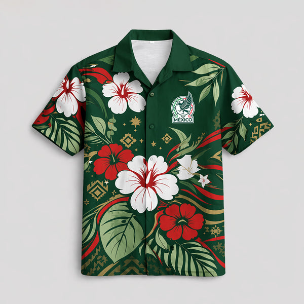 Mexico World Cup 2026 Floral Hawaiian Shirt PVT02