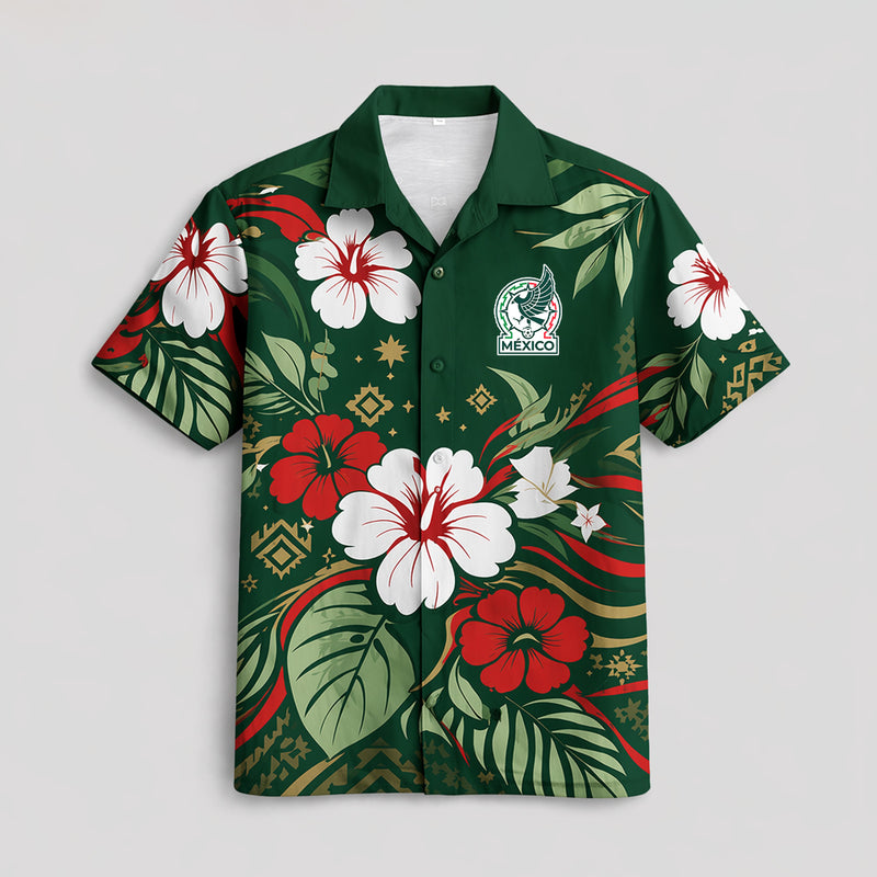 Mexico World Cup 2026 Floral Hawaiian Shirt PVT02