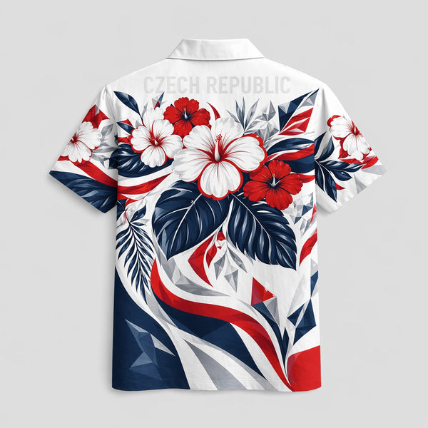 Czech Republic World Cup 2026 Floral Hawaiian Shirt PVT02