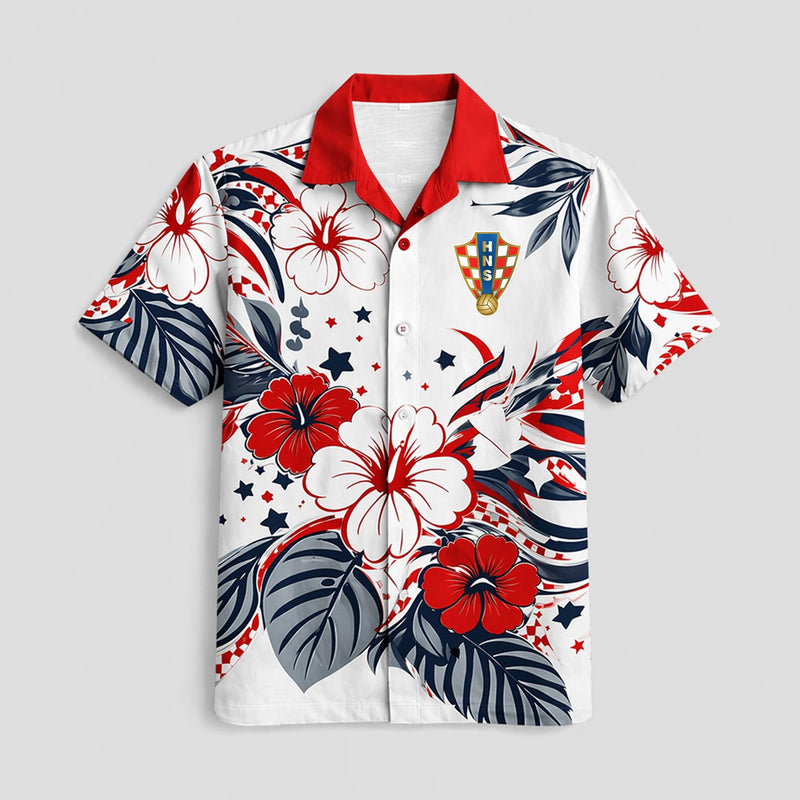 Croatia World Cup 2026 Floral Hawaiian Shirt PVT02