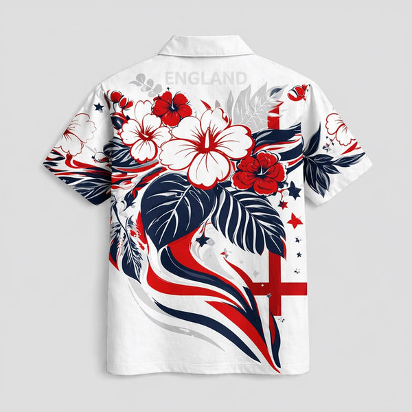 England World Cup 2026 Floral Hawaiian Shirt PVT02