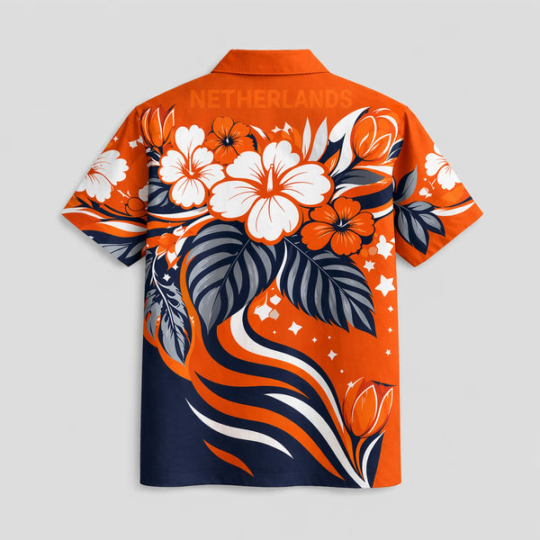 Netherlands World Cup 2026 Floral Hawaiian Shirt PVT02
