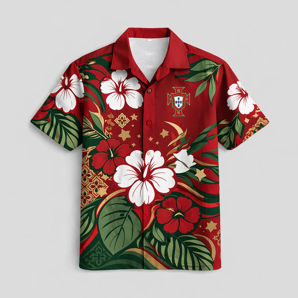 Portugal World Cup 2026 Floral Hawaiian Shirt PVT02