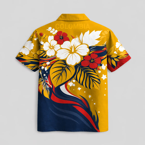 Colombia World Cup 2026 Floral Hawaiian Shirt PVT02