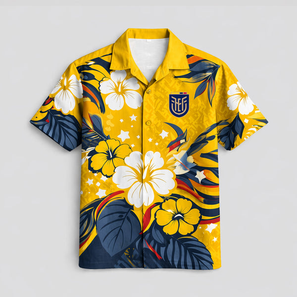 Ecuador World Cup 2026 Floral Hawaiian Shirt PVT02