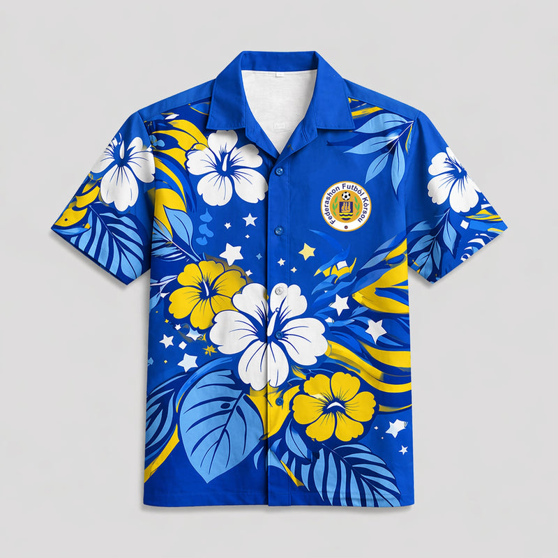 Curaçao World Cup 2026 Floral Hawaiian Shirt PVT02