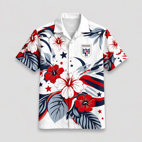Panama World Cup 2026 Floral Hawaiian Shirt PVT02