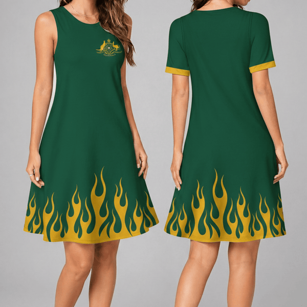 Australia World Cup 2026 Summer Dress Flame Dress
