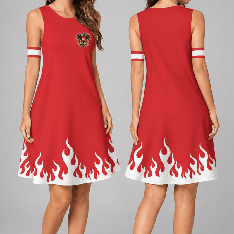 Austria World Cup 2026 Summer Dress Flame Dress