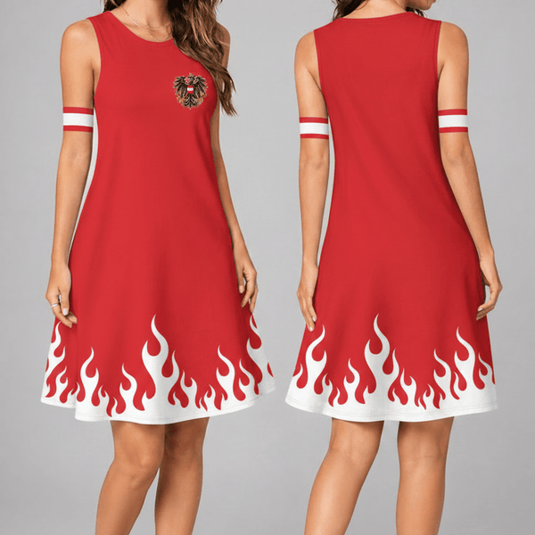 Austria World Cup 2026 Summer Dress Flame Dress