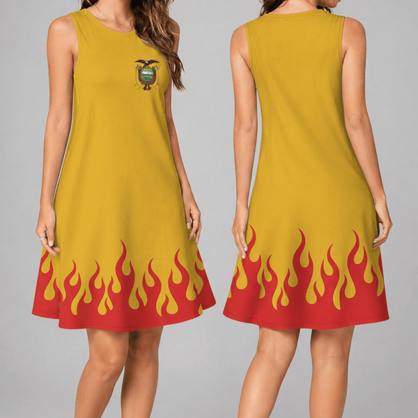 Ecuador World Cup 2026 Summer Dress Flame Dress