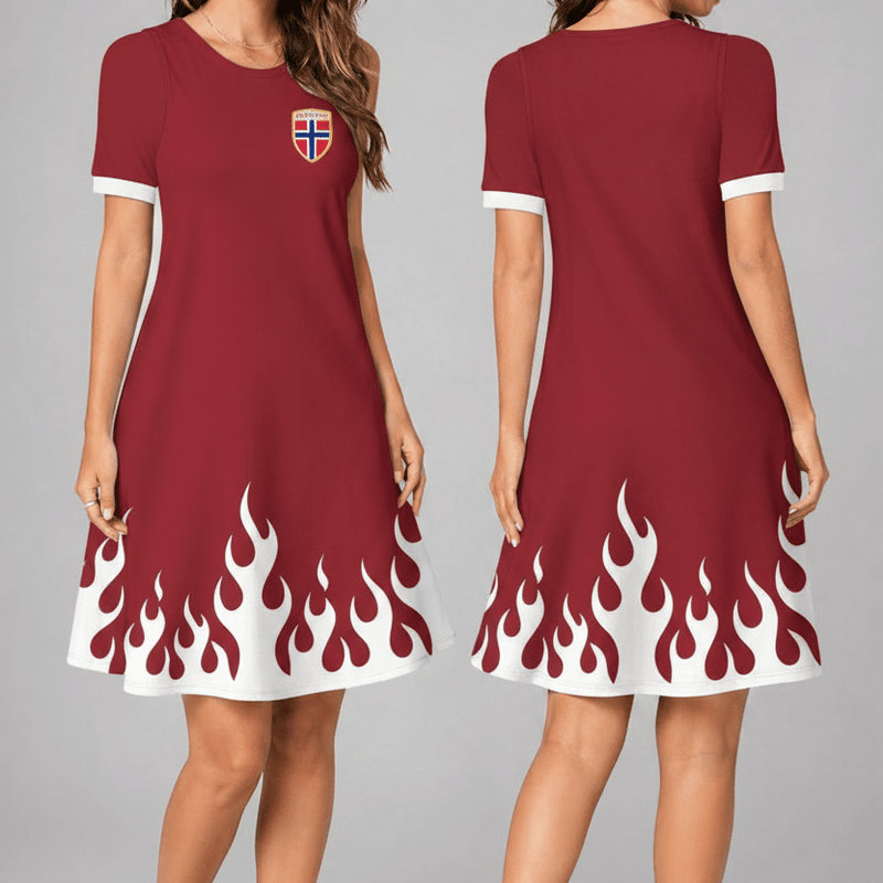 Norway World Cup 2026 Summer Dress Flame Dress