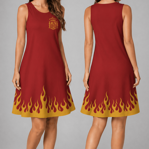 Spain World Cup 2026 Summer Dress Flame Dress