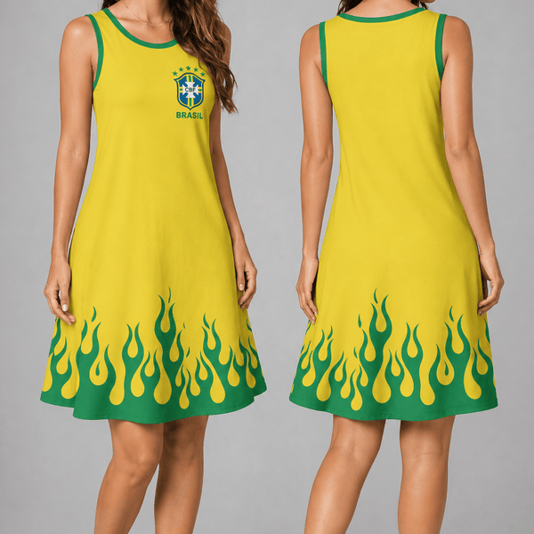 Brazil World Cup 2026 Summer Dress Flame Dress