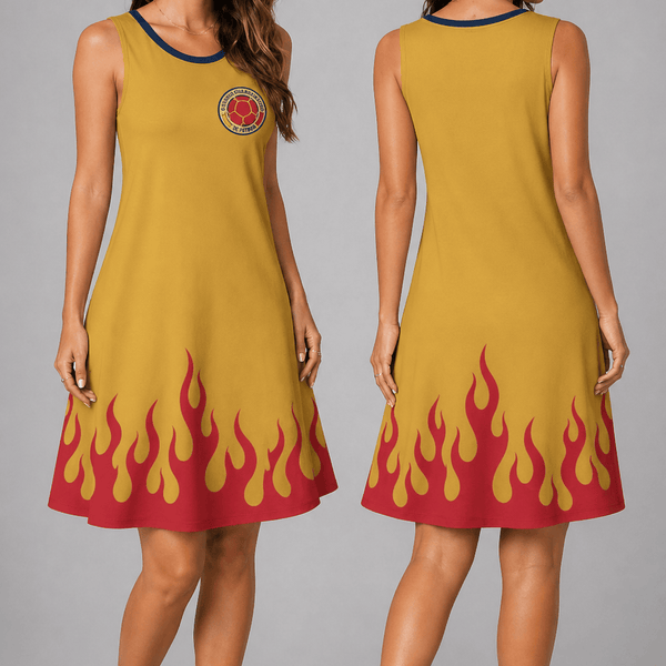 Colombia World Cup 2026 Summer Dress Flame Dress