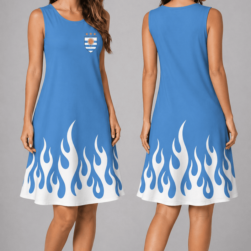 Uruguay World Cup 2026 Summer Dress Flame Dress