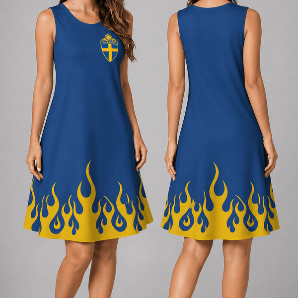 Sweden World Cup 2026 Summer Dress Flame Dress