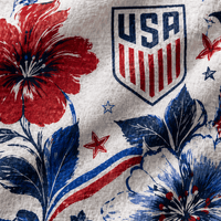 USA Soccer Team Bold Patriot Floral Women Linen Shirt