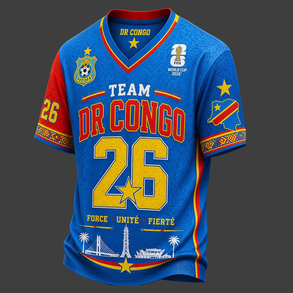 Dr Congo World Cup 2026 V-Neck Jersey