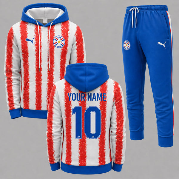 Paraguay 2026 World Cup Home Hoodie Jogger Set PVT03