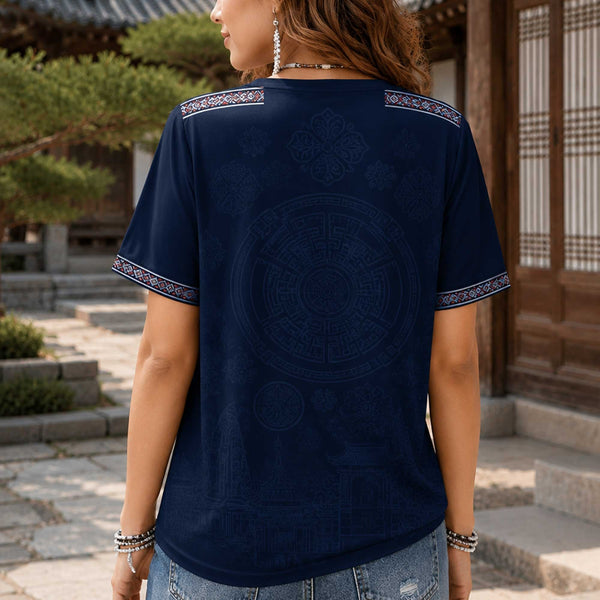 South Korea World Cup 2026 Heritage Women V-neck Shirt