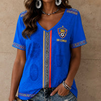 DR Congo World Cup 2026 Heritage Women V-neck Shirt