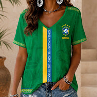 Brazil World Cup 2026 Heritage Women V-neck Shirt