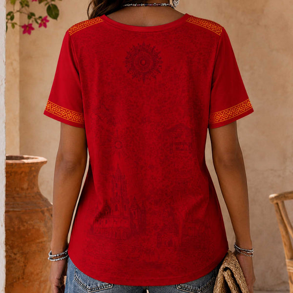 Spain World Cup 2026 Heritage Women V-neck Shirt