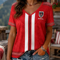 Austria World Cup 2026 Heritage Women V-neck Shirt