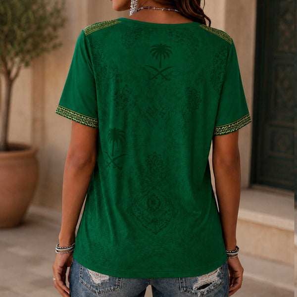 Saudi Arabia World Cup 2026 Heritage Women V-neck Shirt