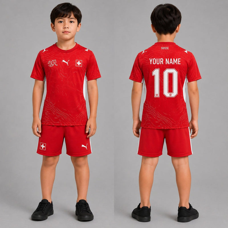 Switzerland World Cup 2026 Home Kits For Kid