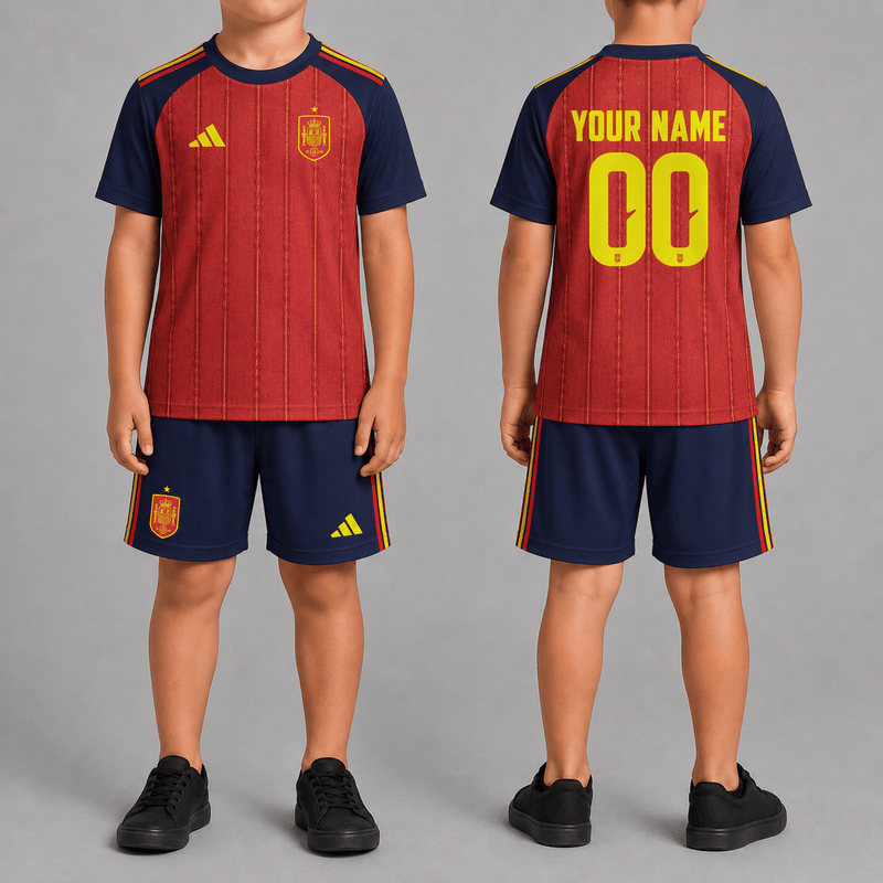 Spain World Cup 2026 Home Kits For Kid