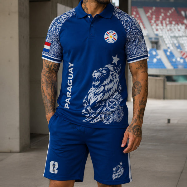 Paraguay World Cup 2026 Polo Short Set PVT015
