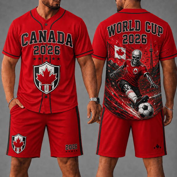Canada WC 26 Skull Jersey Shorts Set