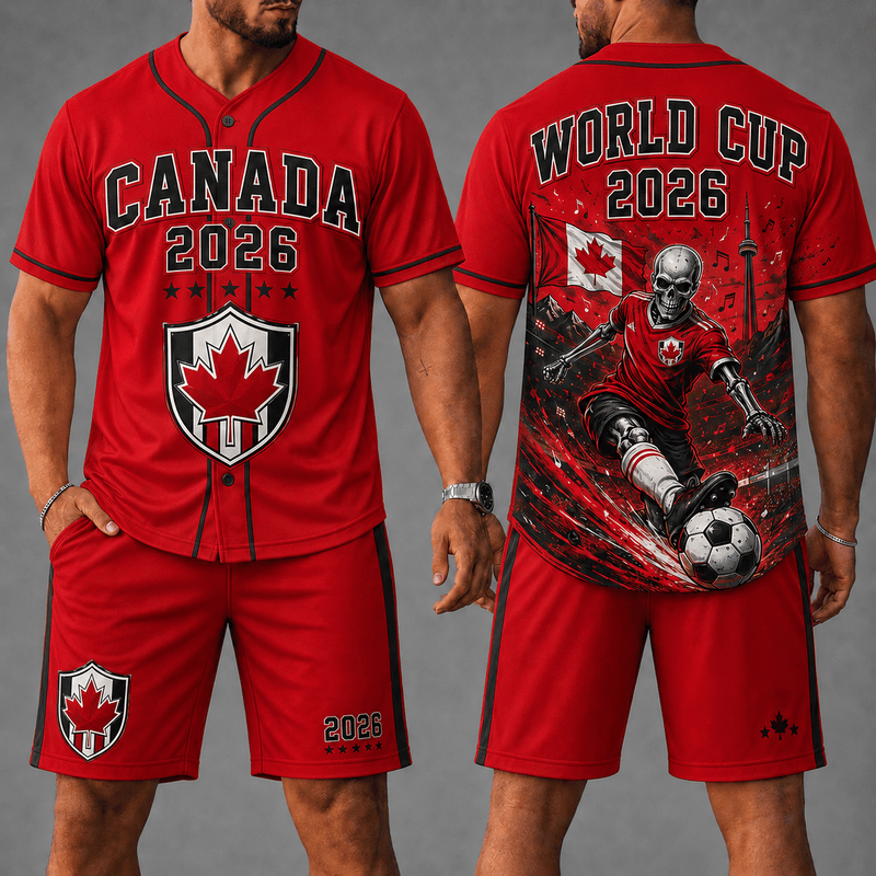 Canada WC 26 Skull Jersey Shorts Set