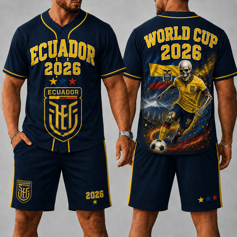 Ecuador WC 26 Skull Jersey Shorts Set