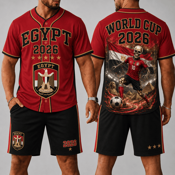 Egypt WC 26 Skull Jersey Shorts Set