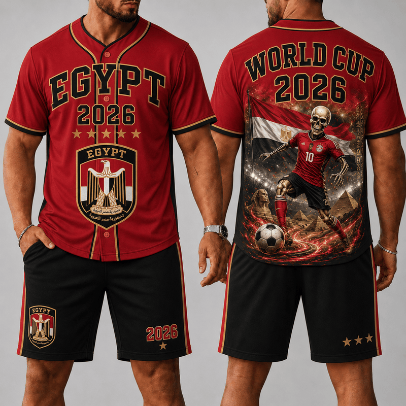 Egypt WC 26 Skull Jersey Shorts Set