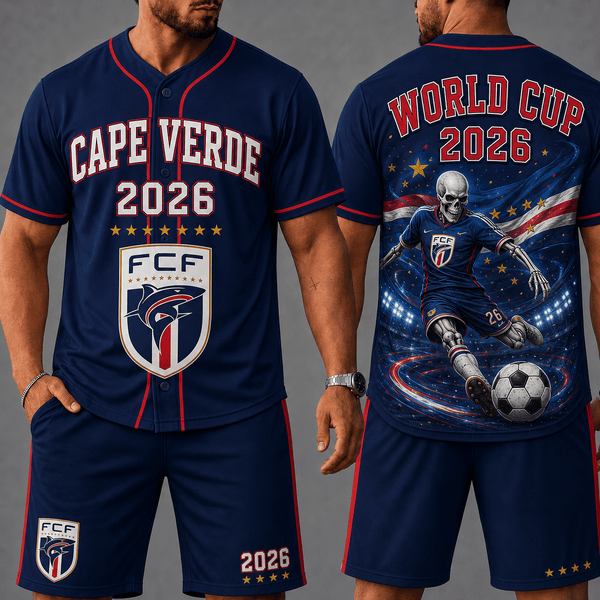 Cape Verde WC 26 Skull Jersey Shorts Set