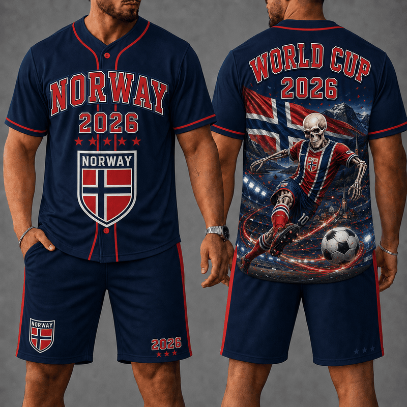 Norway WC 26 Skull Jersey Shorts Set