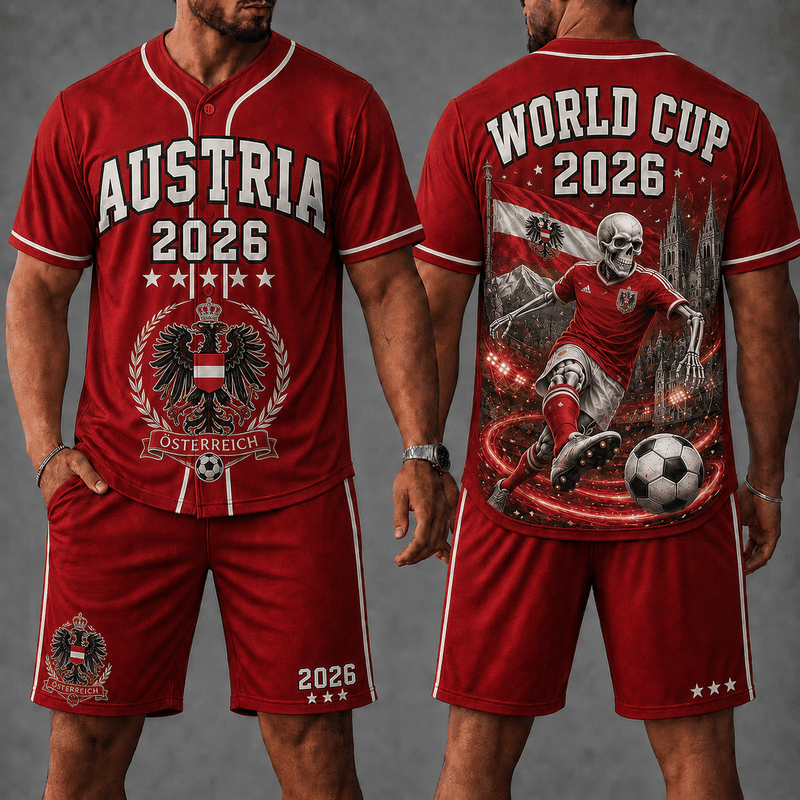 Austria WC 26 Skull Jersey Shorts Set